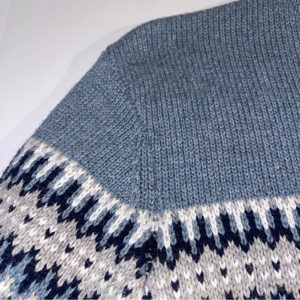 Fat Face Sweater Men Size XXL Wool Blend Stripes Blue Gray Ski Grandpa 2xl - Picture 10 of 10
